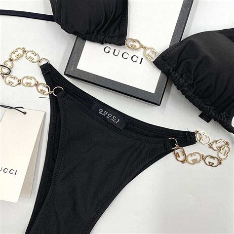 gucci women swimsuit|Gucci bikini chain.